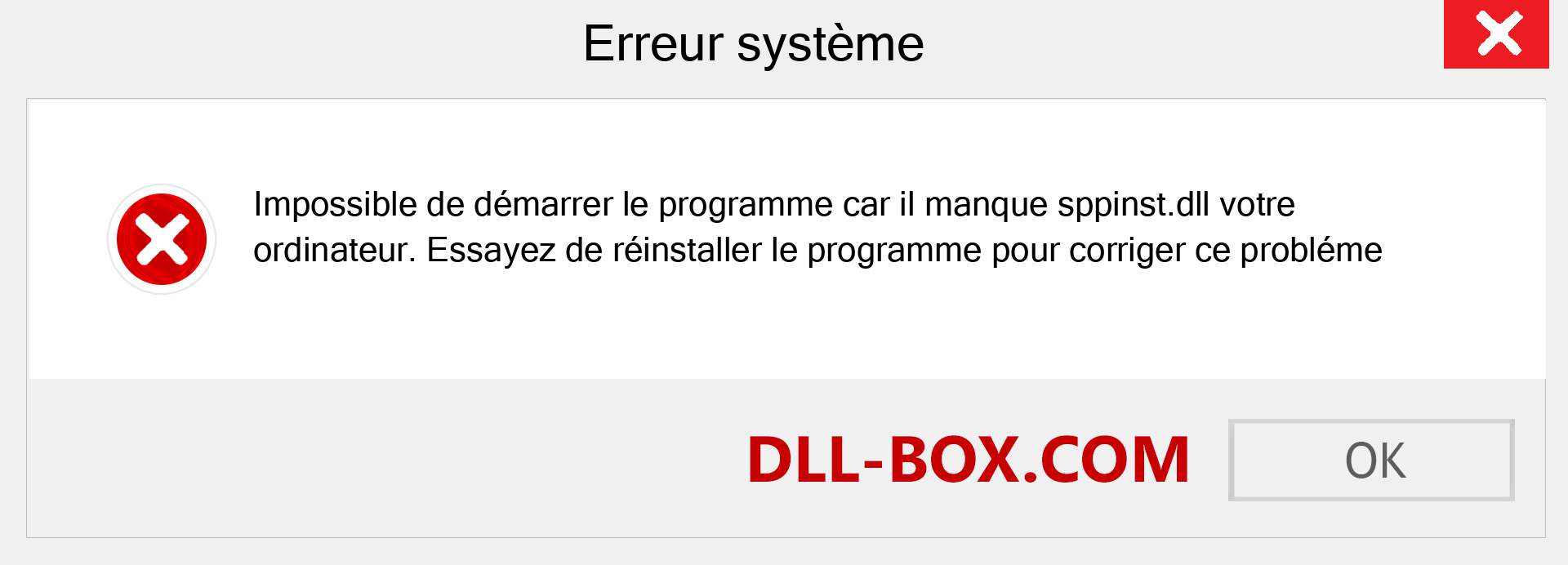 Le fichier sppinst.dll est manquant ?. Télécharger pour Windows 7, 8, 10 - Correction de l'erreur manquante sppinst dll sur Windows, photos, images